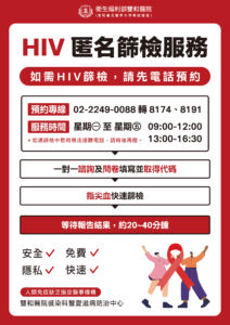 【雙和醫院】本院設有免費HIV匿名篩檢服務